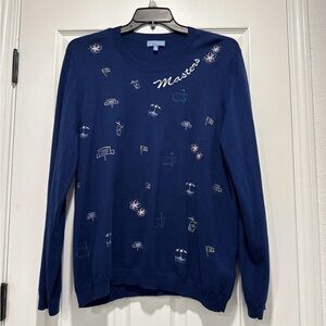 Masters Magnolia Lane Blue Cashmere Sweater 1X NWOT **RARE*